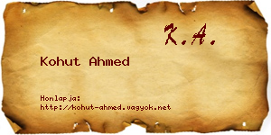 Kohut Ahmed névjegykártya